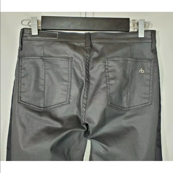 Rag & Bone Coated Split Skinny Jeans Sz 30 Black - Picture 5 of 7